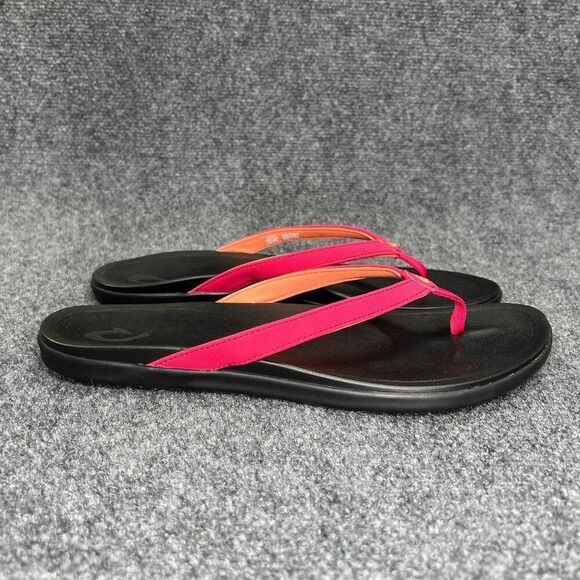OluKia Ho‘opio Sandals Women's 10 Pink Athletic Beach Summer Comfort Flip Flops - Picture 1 of 10